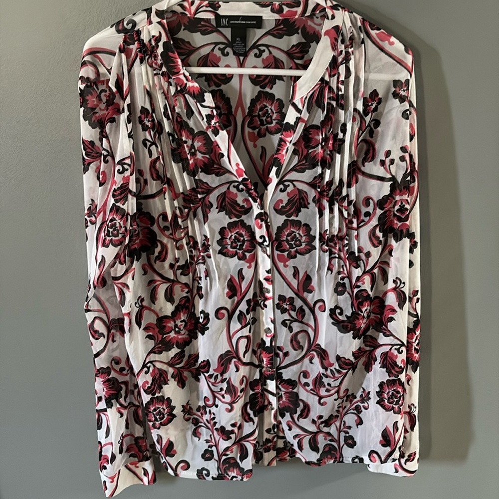 Like New Floral INC Sheer Blouse